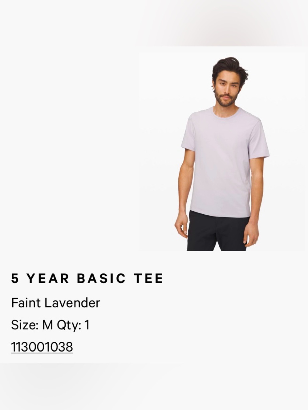 lululemon athletica Men's Tee in Faint Lavender
